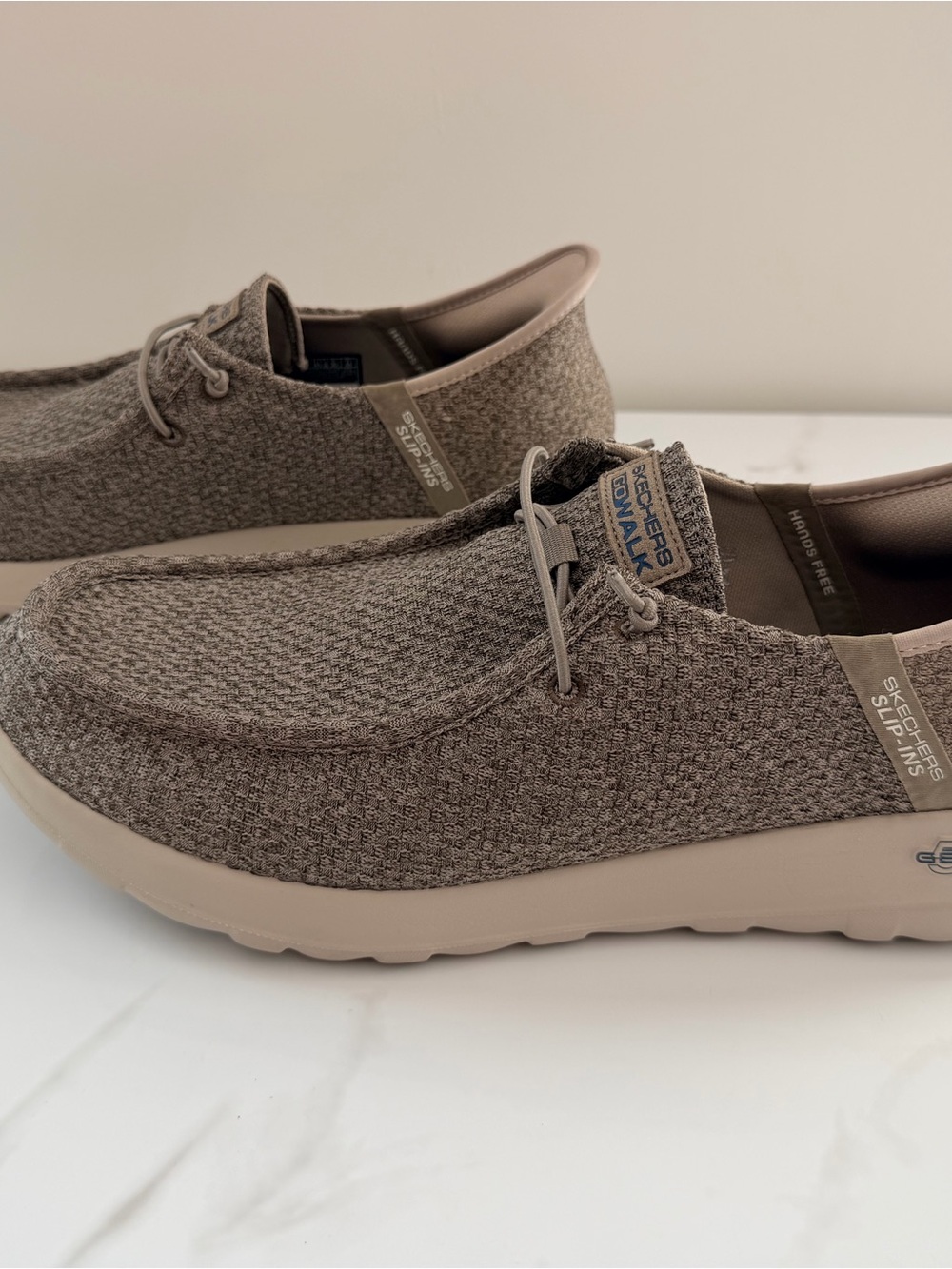 Sechers Go Walk Slip-Ins Hands Free Casual Sneaker Gray/Beige Men’s 12